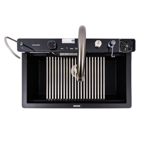 Гранитная мойка для кухни VALESO EVANORA 7546 матовая Черная Гранитная мойка для кухни VALESO EVANORA 7546 матовая Черная