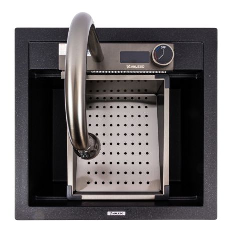 Кухонна гранитна мийка VALESO VIVA 5149 матовий Чорний металлік Кухонна гранитна мийка VALESO VIVA 5149 матовий Чорний металлік