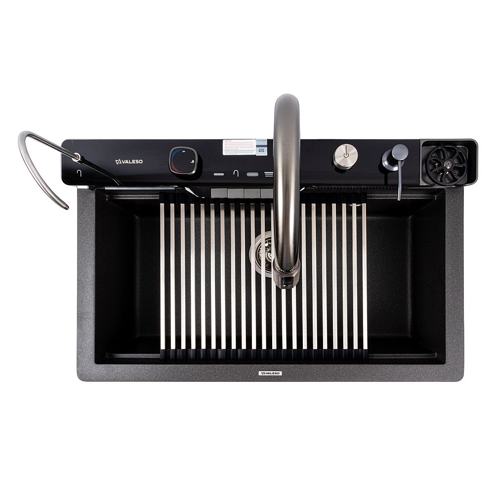 Гранитная кухонная мойка 7546 EVANORA матовая (морион), VALESO Гранитная кухонная мойка 7546 EVANORA матовая (морион), VALESO