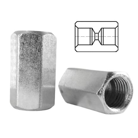 Резьб. переходник для торм. трубок с резьбой (внутр. М10x1.25 мм-внутр. М10x1.25 мм Оцинк. сталь) В102В102Ч Резьб. переходник для торм. трубок с резьбой (внутр. М10x1.25 мм-внутр. М10x1.25 мм Оцинк. сталь) В102В102Ч