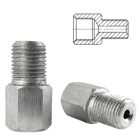 Резьб. переходник для торм. трубок с резьбой (внутр. М10x1 мм-наруж. М10x1.25 мм Оцинк. сталь) В101Н102Ч Резьб. переходник для торм. трубок с резьбой (внутр. М10x1 мм-наруж. М10x1.25 мм Оцинк. сталь) В101Н102Ч