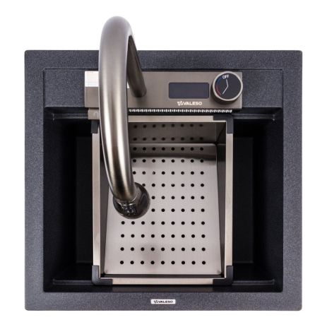 Кухонная гранитная мойка VALESO VIVA 5149 матовая Карбон Кухонная гранитная мойка VALESO VIVA 5149 матовая Карбон