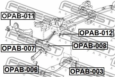 Сайлентблок заднего поперечного рычага Buick Regal/Buick (SGM) Regal, FEBEST (OPAB012) Сайлентблок заднего поперечного рычага Buick Regal/Buick (SGM) Regal, FEBEST (OPAB012)
